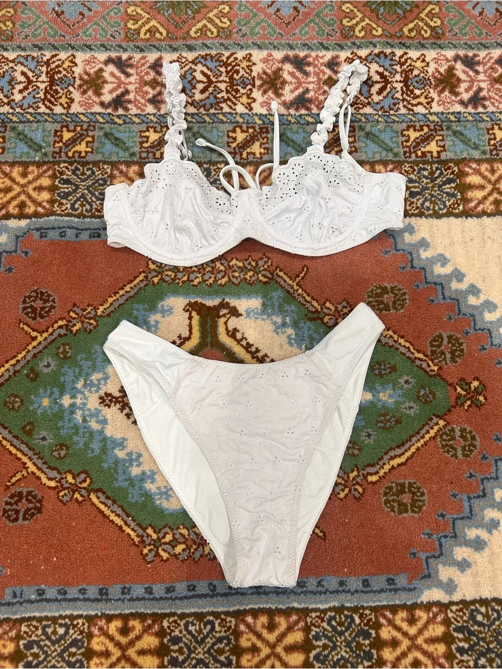 Frankie’s bikinis White Eyelet Bikini Set